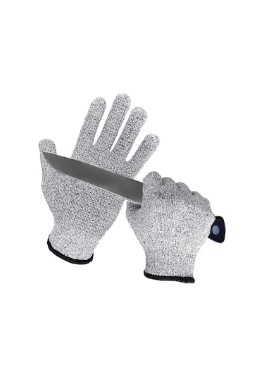 Ccgloball 3 Çift Kesilmez Eldiven, Şeffaf Silikon, Kaymaz Ve Aşınmaya Dayanıklı, Bahçe Işleri, Mutfak Grim - L