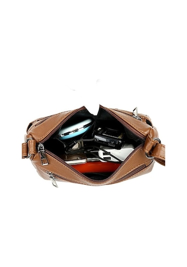 Dancemonkey Kadın Çapraz Çanta - Su Geçirmez 5 Cepli El Çantası Kahverengi Kahverengi