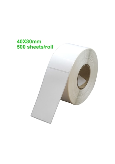 Aubyhe Suya, Yağa Ve Alkol Dayanıklı Termal Etiket Kağıdı - 40x80mm 500 Adet/rulü - Net Baskı, Kaliteli Yapı, Çok Kullanimlı 1 Rulo