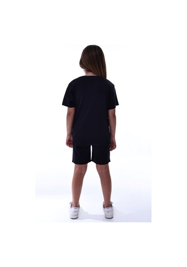 Ribana Beybi Overlok Detaylı Kuromi Nakışlı Alt-üst Takım Siyah