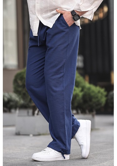 Madmext Paça Detaylı Rahat Kesim Erkek Lacivert Pantolon 6532-lacivert Lacivert