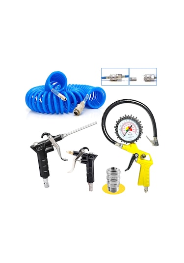 Proxtech Kompresör Lastik Şişirme. Spiral Hava Hortumu 15 Mt