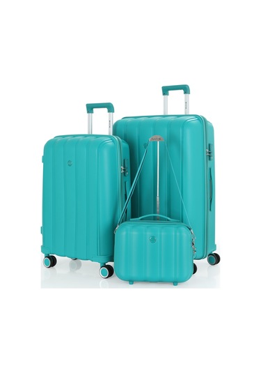 Mçs Polipropilen 3lü Valiz Seti Büyük & Orta & Makyaj V305 S21yy1000078-set 00207 Cam Göbeği