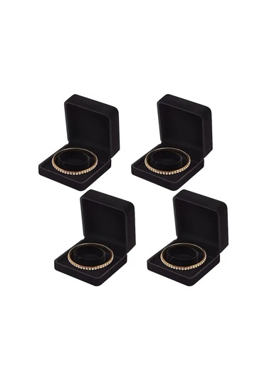 Willowhaven 6 Adet Kırmızı Kadife Bileklik Kutusu Altın Renk Menteşeli - Zarif Takı Saklama Kutusu