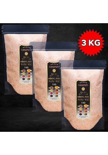 Hanzade Bitkisel Pembe Himalaya Tuzu Toz 3 x 1 KG