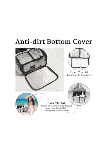 Suofeng Siyah Pvc Ağ + Oxford Kumaş Banyo Organizer Sepeti - Taşınabilir, Hızlı Kuruyan, Spor Salonu Ve Seyahat İçin - 48x27x18cm Siyah