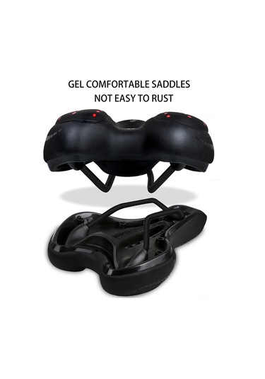 Lemestar Kırmızı Jeli Dolgulu Yumuşak Bisiklet Pedalı - Dağ Bisikleti İçin Orta Boşluklu, Genişletilmiş Konforlu Sünger Üstü Aksesuar Kırmızı