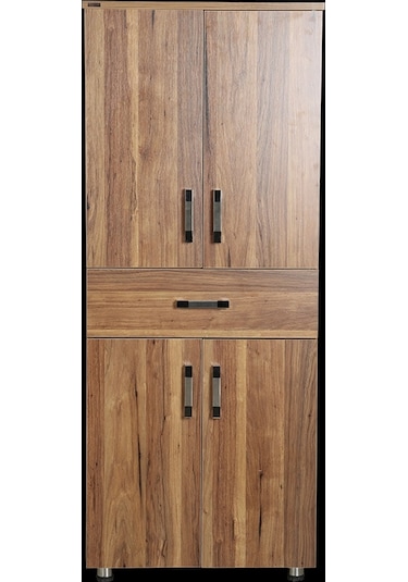 Çok Amaçlı Dolap 150 cm Hard Parlak CARDEN Suntalem 4Raf 1Çekmece Kutuda sevk El Yapım Ahşap