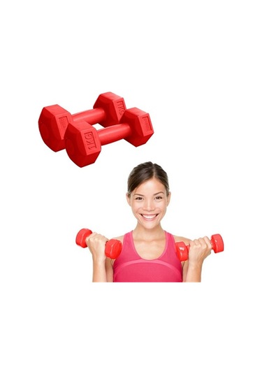 1 KG 2 Adet Plastik Köşeli Dambıl Ağırlık Seti Asorti