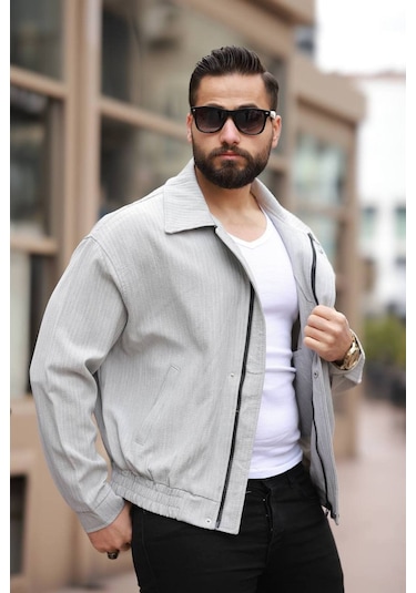 Unisex Yeni Sezon Kapitone Dolgulu Oversize Vintage A Gri Çzgl