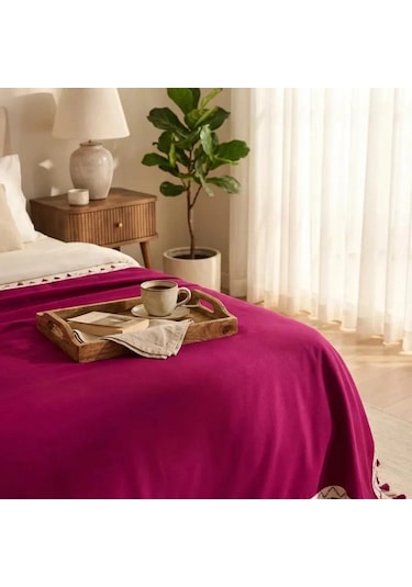 Çift Kişilik Yatak Örtüsü 200 X 230 Cm - Bordo Bordo