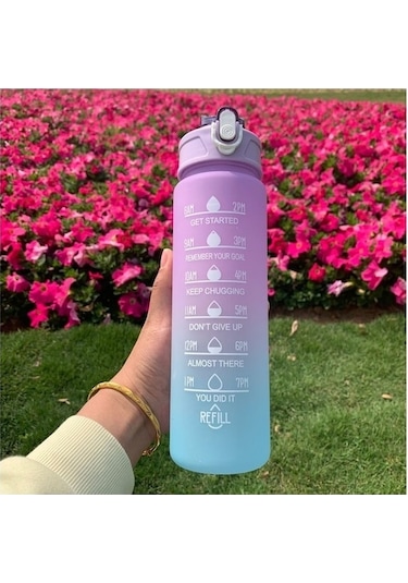 Finehome 2'li Motivasyon Matarası - Mor 2000 ML + 900 ML