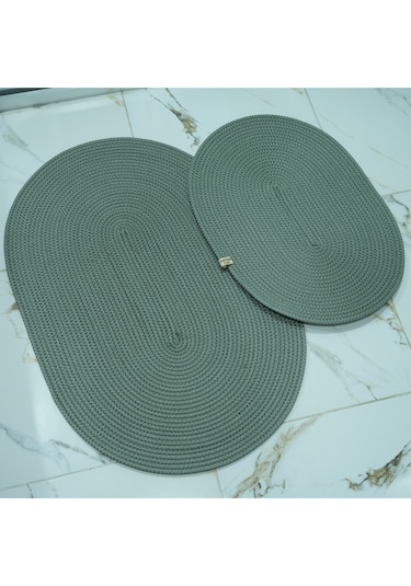 Zengin Supla 2'li Banyo Paspas Set Su Yeşili