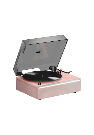 Hym s Lumi-s Pembe Dahili Bluetooth Hoparlörlü Retro Pikap Plakçalar