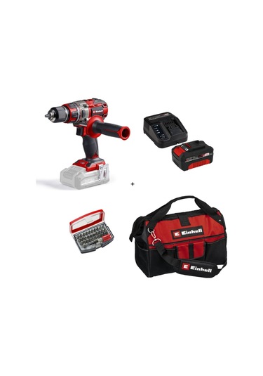 Einhell TP-CD 18/80 Li Bl Solo Darbesiz Vidalama + 1x4AH Akü + 32 Parça Uç Seti 45/29 Kumaş Çanta
