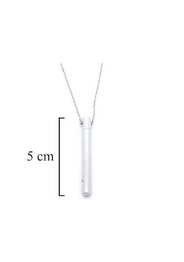 316l Çelik Oval Uzun Erkek Kolye 60 Cm Ekly-107 Gümüş