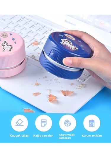 Aurora Mini Masasüstü Elektrikli Süpürge Koyu Maviöğrenci, Ofis