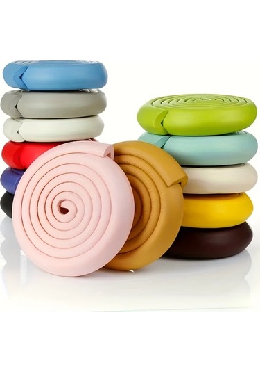 Chuangyinshop Beige 78.74 Inç L Şekilli Köşe Koruyucu, Masa Ve Duvar Çarpışma Önleyici Şerit Bej