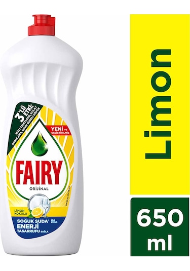 Fairy Sıvı Bulaşık Deterjanı Limon Kokulu 650 ML