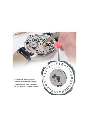 Xurunkeji 2115 Saat Hareketi + Sap + Pil 2035 Erkek Tek Takvim Altı Noktalı Elektronik Kuvars Saat Hareketi Değişimi Gümüş