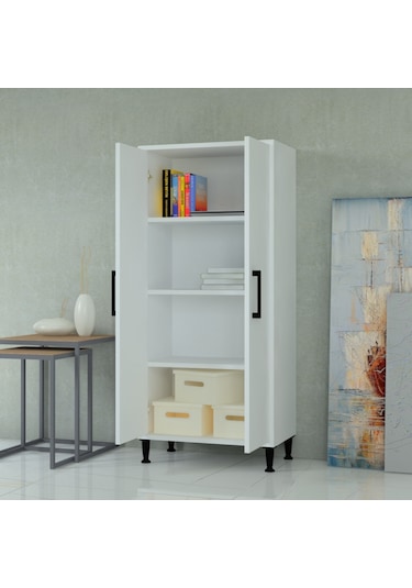 Mobilique % 100 Mdf Çok Amaçlı Kiler Dolabı Beyaz 600-00-105