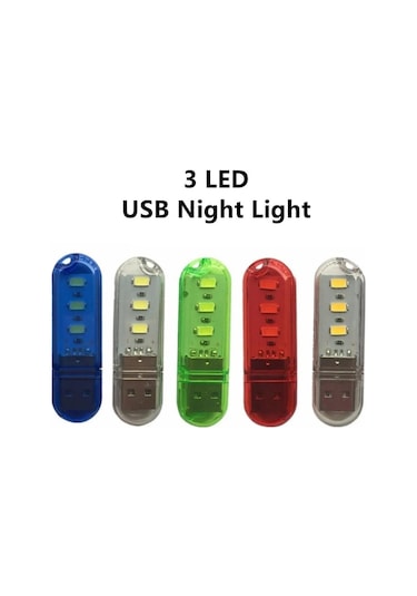Sıcak Beyaz 2 Adet Led Mini Usb Gece Lambası Taşınabilir U-disk Lambası 3led Okuma Lamba Mini Kitap Işıkları Gece Lambası 56853592 Sıcak Beyaz