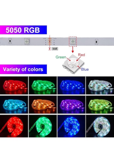 30m Led Şerit Işık Rgb 5050 Su Geçirmez App Led Esnek Şerit Bant Bt Waterproof&30m