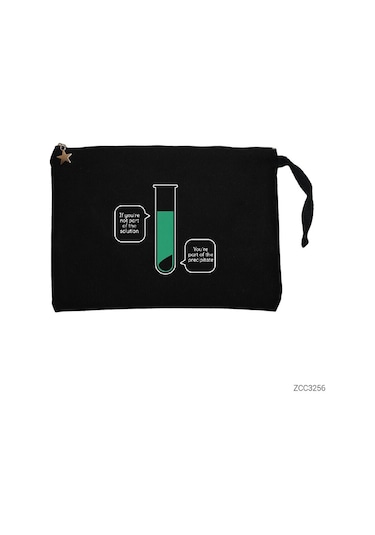 Zepplin Giyim Kimyager Formül Siyah Clutch Astarlı Cüzdan / El Çantası Siyah