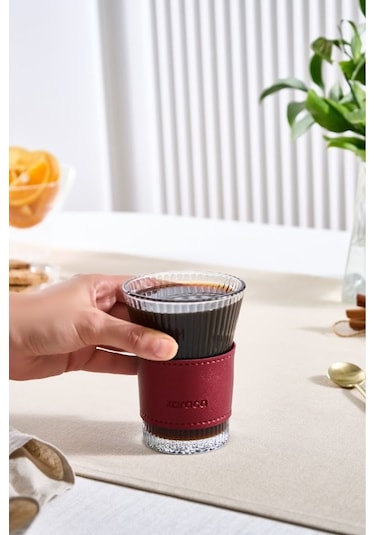 Karaca  Leather Cool Touch Latte Bardağı 210 Ml Kırmızı