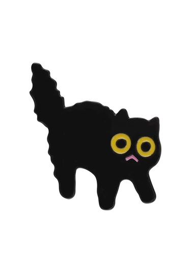 Miss Zoesiyah Kedi Emaye Pim - Büyük Gözler Yavru Broş, Hediye Ve Takı Arkadaşları İçin Gümüş Kaplama