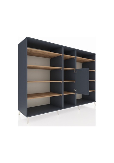 Kronos Dolap 12 Raflı Tek Kapaklı 220x59x163 Antrasit-antrasit/ç Antrasit-antrasit/çam