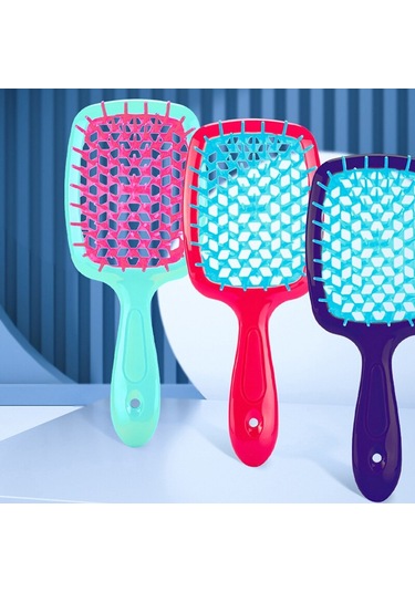 Adet Geniş Diş Hava Yastığı Saç Tarak Kadın Kafa Derisi Masaj Tarak Islak Kıvırcık Saç Fırçası Oyma Ev Salon Kuaförlük Araçları