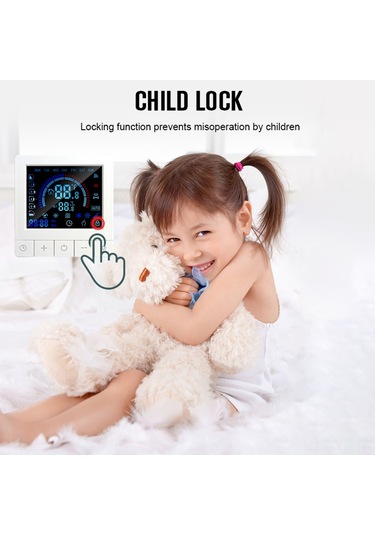 Yifomall 3a Su Isıtma Akıllı Termostat, Wifi Uzak Kontrol, Programlanabilir, Çocuk Kilidi, 5-60 C Ayarlı, Lcd Ekranlı, 90-240v