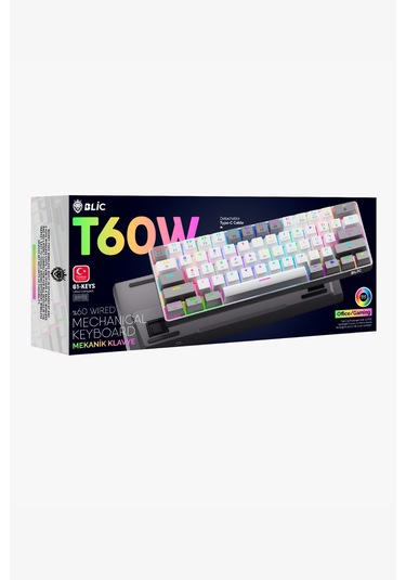 T60 Max Pro Türkçe Q Mini Rgb Red Switch App Uygulamalı Antighosting Mekanik Gaming Oyuncu Klavyesi