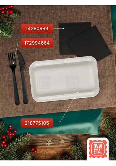 Ovvıeta Parti Ve Piknik İçin Tek Kullanımlık Tabak Seti 50 Parça 234233852 100 adet