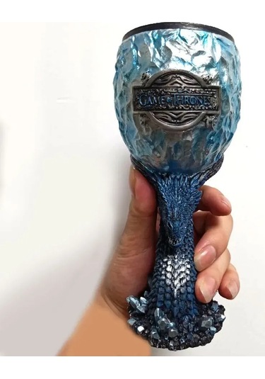 Mufunye "game Of Thrones Fantazi Kadehi - Ejderha Tasarımlı 200ml Şarap Bardağı" Mavi