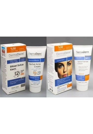 Dermaderm Bitkisel Leke Giderici Gündüz Kremi + Sivilce Kremi 200 ML 2'li