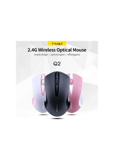 Monyee T-wolf Q2 2.4g Kablosuz Fare - 1200dpı, 3 Tuşlu, Ergonomik Tasarım, Pembe Renk, Windows/mac Uyumlu
