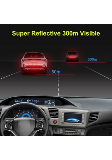 Yeşil Araba Reflektör Etiket Dış Gövde 3x90cm Gövde Oto Çıkartması Reflektif Bant