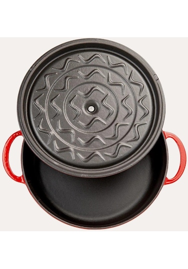 Sürel 24cm Döküm Sığ Tencere Kırmızı