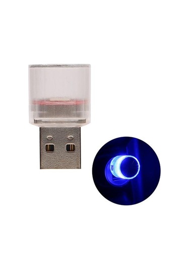 Koyu Mavi Usb Araba Farı Mini Boyutu Tak Çalıştır Taşınabilir Evrensel Led Atmosfer Işığı Acil Aydınlatma Odası Dekorasyon