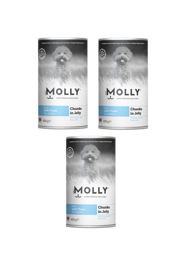 Molly Ton Balıklı Jöleli Köpek Konservesi 400 G X 3 Adet