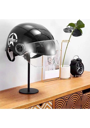 Xindoker Motor Gölgesi Tutucu Siyah Yere Kurulabilir Alüminyum Malzeme Kask Saklama Ve Gösterim Rafı