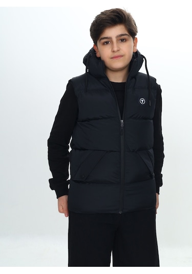 14093 Toontoy Erkek Çocuk Göğsü Armalı Şişme Yelek 14093 Siyah