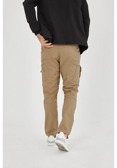 Camp Scoutland Camp591 Outdoor Softshell Su Ve Rüzgara Dayanıklı içi Polarlı Kışlık Erkek Bej Taktik Pantolon