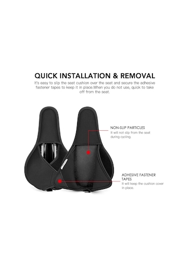Yaozixa Dağ Bisikleti Hava Yastığı: Şok Emici, Sırt Ağrısı Azaltıcı, Zıplayıcı Spor Atkı Koltuk Kılıfı Araçsız Kurulum Siyah