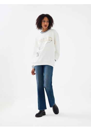 Loft Beyaz Kadın Sweatshirt Lf2040718 Beyaz