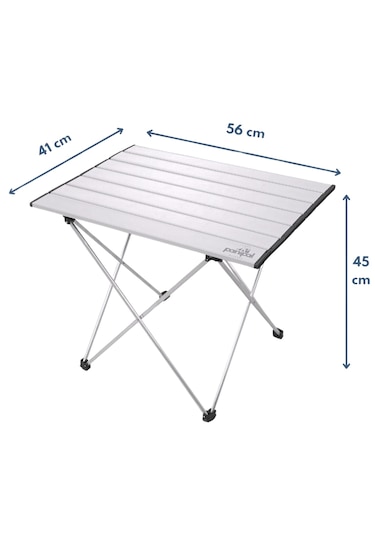 Panipal Alüminyum, Katlanabilir Kamp Ve Piknik Masası, Taşıma Çantalı S Gri