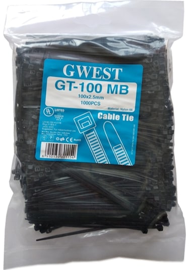 Gwest 2,5X100Mm. (10Cm.) Renkli Plastik Cırt Kelepçe 1000 Adet
