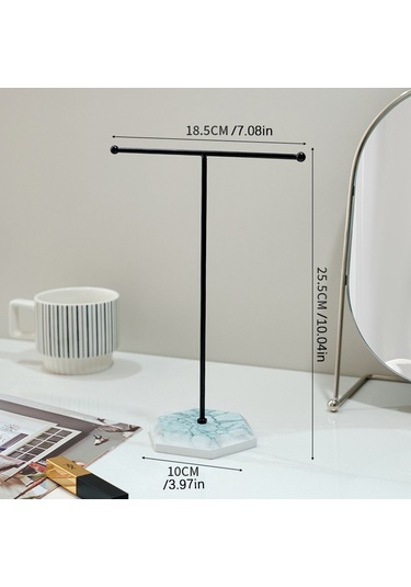 Siyah Ve Beyaz Tabanlı T Şeklinde Takı Standı, Çıkarılabilir, Yoğunluk Tahtası Tabanlı A